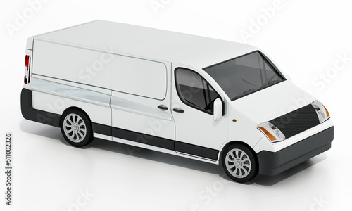 Transport van isolated on white background. 3D illustration