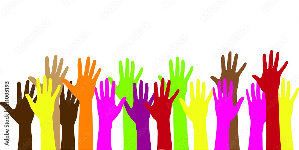 Flat Hands Up - Concept of raised up hands Flat Hands Up - Concept of raised up hands