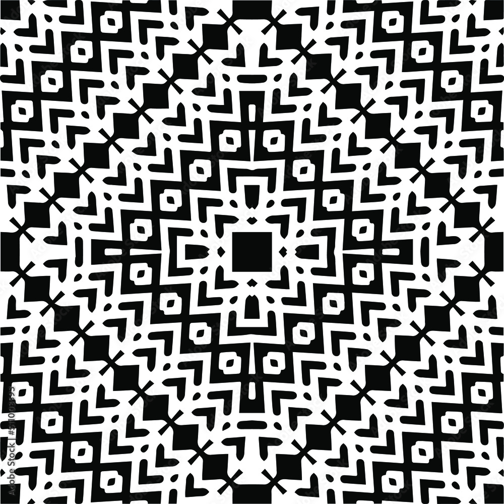 Abstract geometric seamless pattern. Black and white vector background. black mandala. Abstract geometric seamless pattern. Black and white vector background. black mandala.