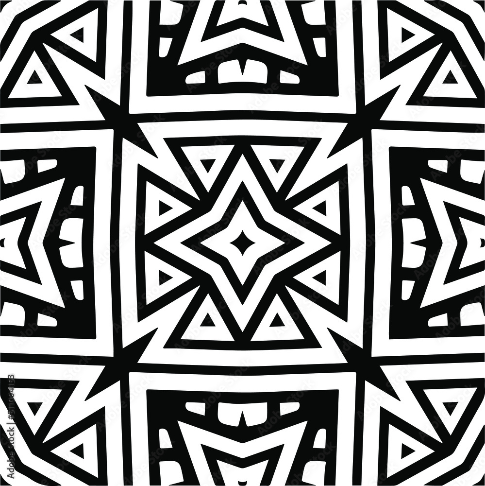 Abstract geometric seamless pattern. Black and white vector background. black mandala. Abstract geometric seamless pattern. Black and white vector background. black mandala.