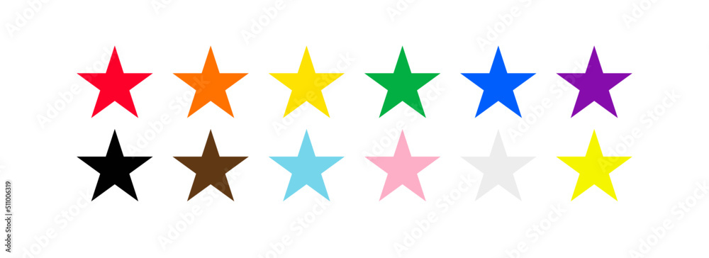 Colorful rainbow stars icons design. Happy LGBT pride month theme vector template. 