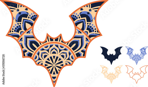 Mandala design. This design consists of several layers. You can change the color and size of the design. Cut each layer and glue together.
