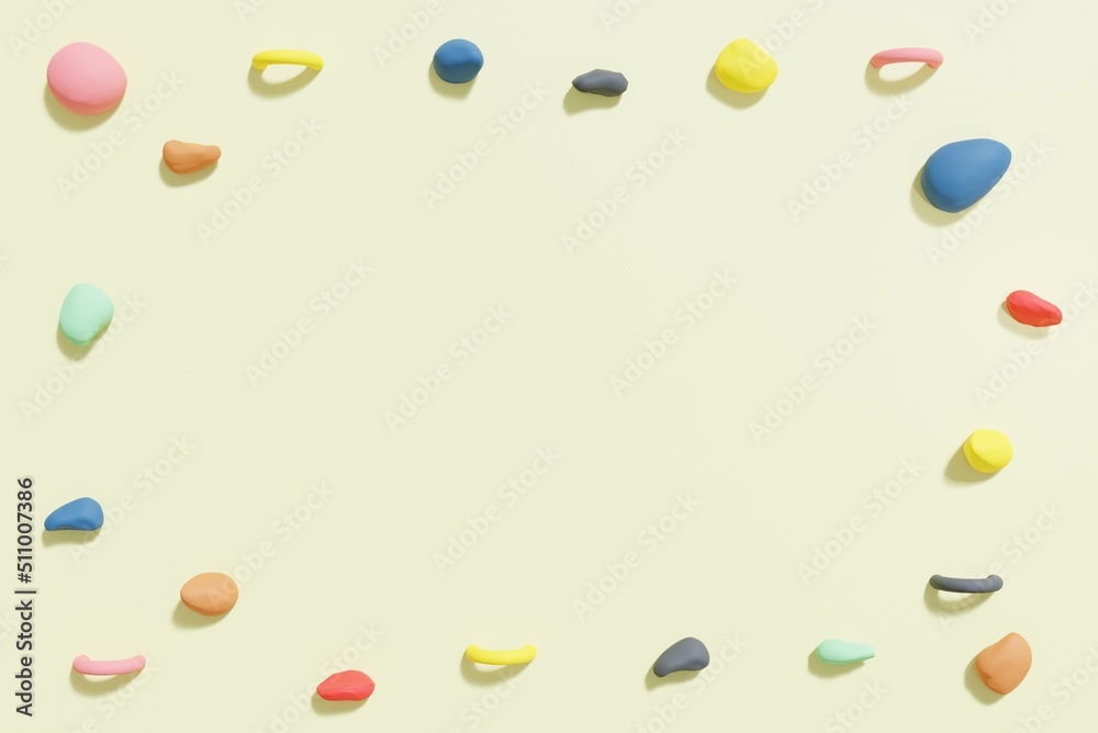 ボルダリングの壁をイメージした3dの背景。枠素材、中心に空白あり。