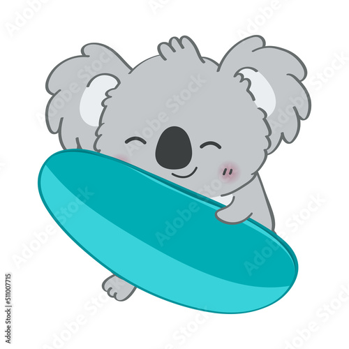 Photography Koala Bear Clipart in Cute Cartoon Style Beautiful Clip Art Koala with Surfboard