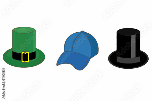 set of multi-colored men's hats