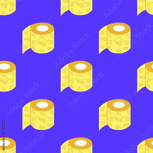Seamless pattern of toilet paper rolls. Seamless pattern in cartoon style. Vector illustration