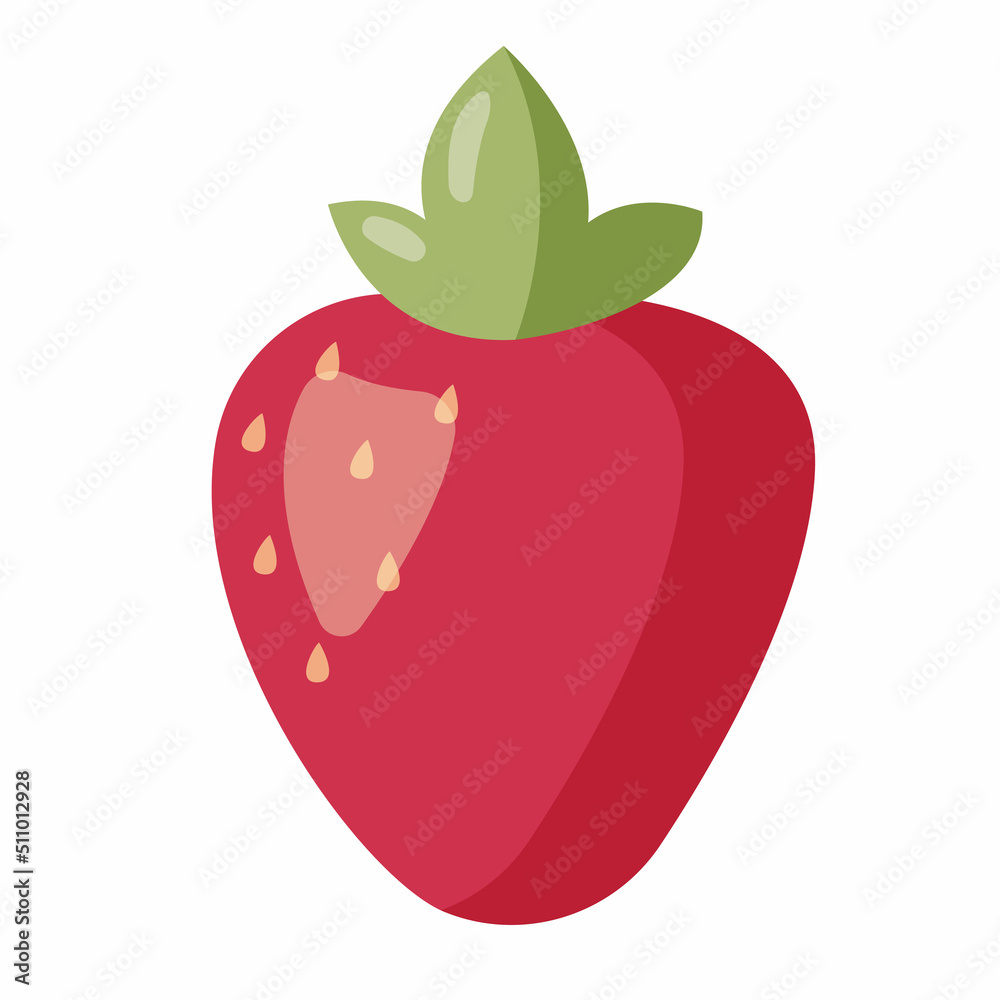 Strawberry Fruit Icon. Berry isolated on white. Berry vector, red strawberry, summer illustration. Fresh fruit, vegan food. Strawberry Fruit Icon. Berry isolated on white. Berry vector, red strawberry, summer illustration. Fresh fruit, vegan food.