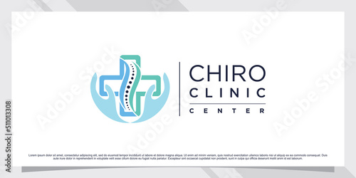 Abstract chiro clinic massage logo design inspiration with creative element Premium Vector