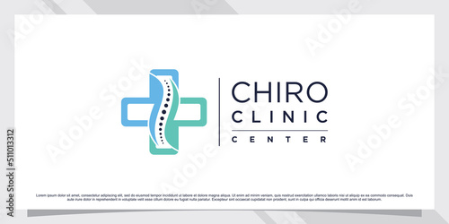 Abstract chiro clinic massage logo design inspiration with creative element Premium Vector