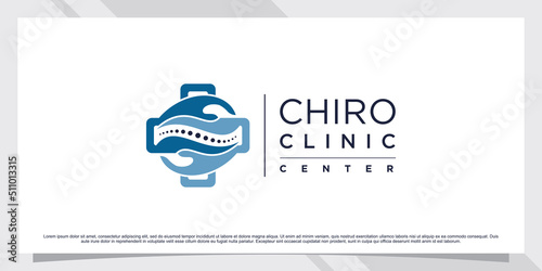 Abstract chiro clinic massage logo design inspiration with creative element Premium Vector