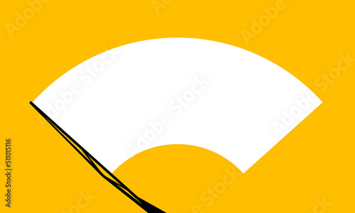 Wiper car. Wiper windshield of car. Front window with wipe. Windscreen with wipers for rain and snow. Clean of glass. Vector