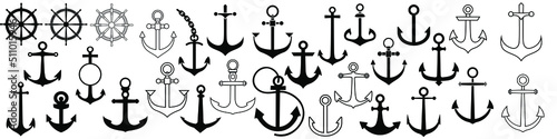 Papier peint Anchor icon vector set