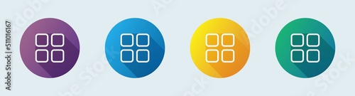 Main menu outline icon in flat design style. Application list icon collection.