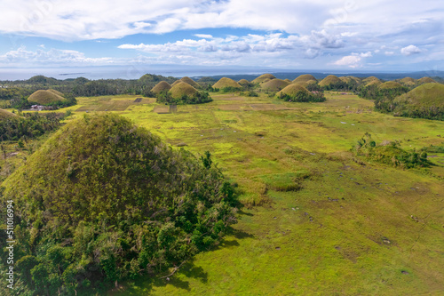 Local clusters of the famous chocolate Hills in the sleepy town of Sagbayan, Bohol. photo