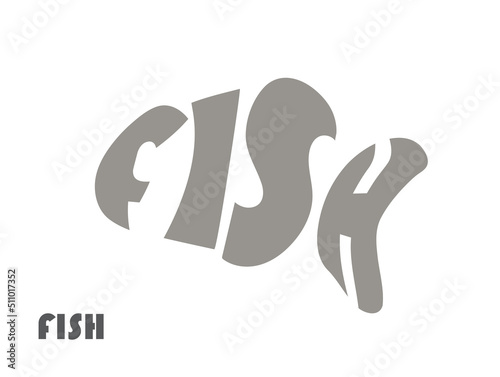 Word forms FISH Word art Isolated © meen_na
