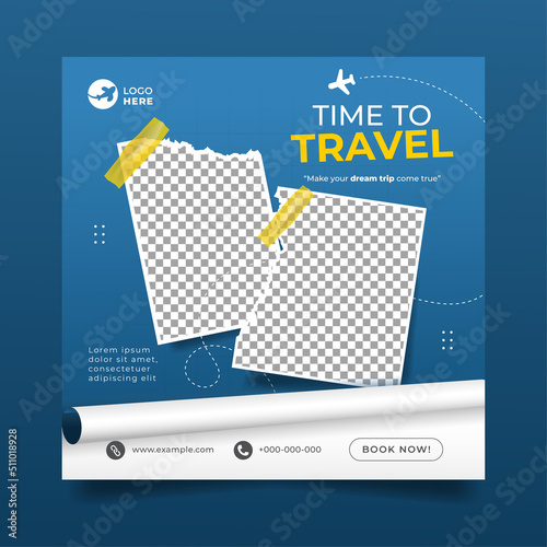 Modern Travel Banner for Holiday Social Media Post