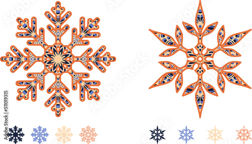 Mandala design. This design consists of several layers. You can change the color and size of the design. Cut each layer and glue together.