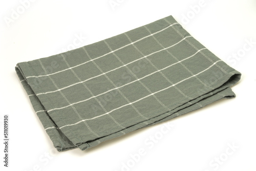 Fabric placemat isolated on white background. Selective focus. photo