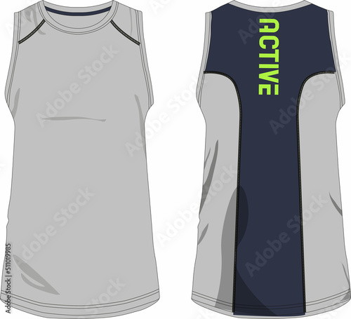 Colorblock muscle tank vector file
