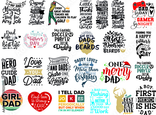 Father's day Vector Design Bundle, dad quotes