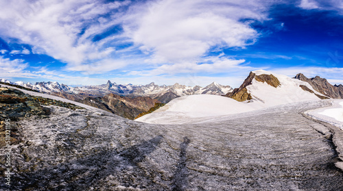 An alpine landscape of Wallis Alps in Switzerland. photo