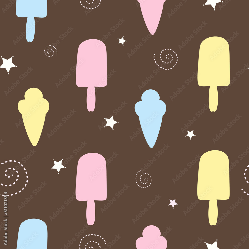 seamless pattern with summer ice cream background seamless pattern with summer ice cream background