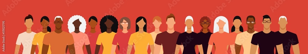 Diverse people group. Flat design vector illustration. Diverse people group. Flat design vector illustration.