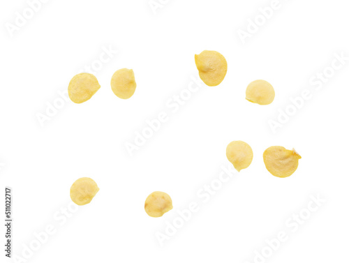 Paprika seeds isolated on white background.