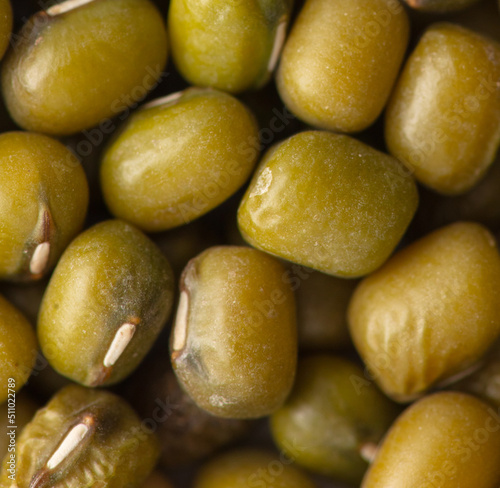 Mung beans as a background.