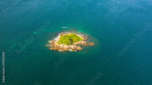 A tropical island in the blue sea. Sri Lanka.