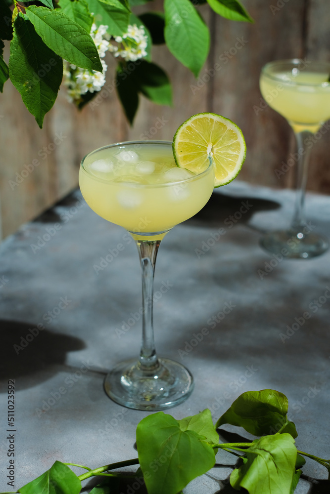 Glass of summer daiquiri cocktail.
