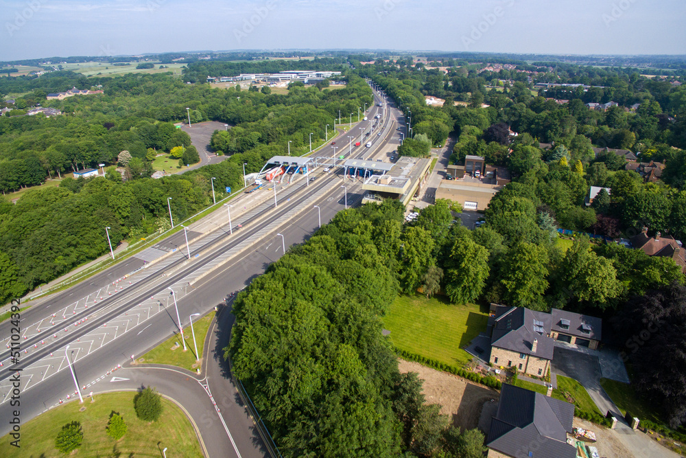 custom made wallpaper toronto digitalaerial view of car and lorry drivers, paying at the toll booth on the north side to cross the Humber Bridge. Hessle. UK