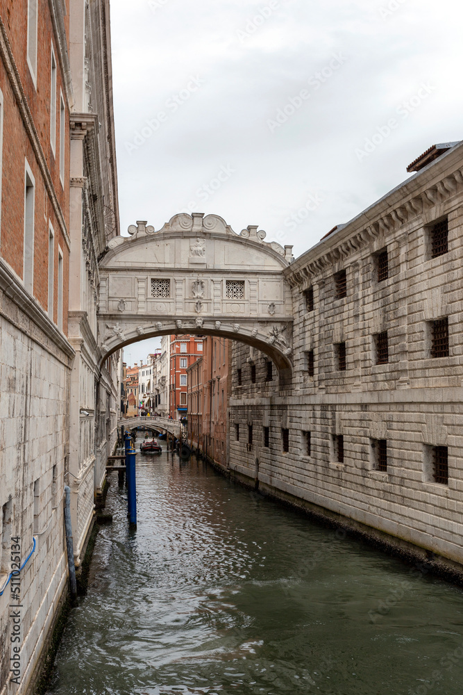 The famous Bridge of Sighs in Venice