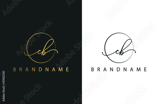 C B CB hand drawn logo of initial signature, fashion, jewelry, photography, boutique, script, wedding, floral and botanical creative vector logo template for any company or business.