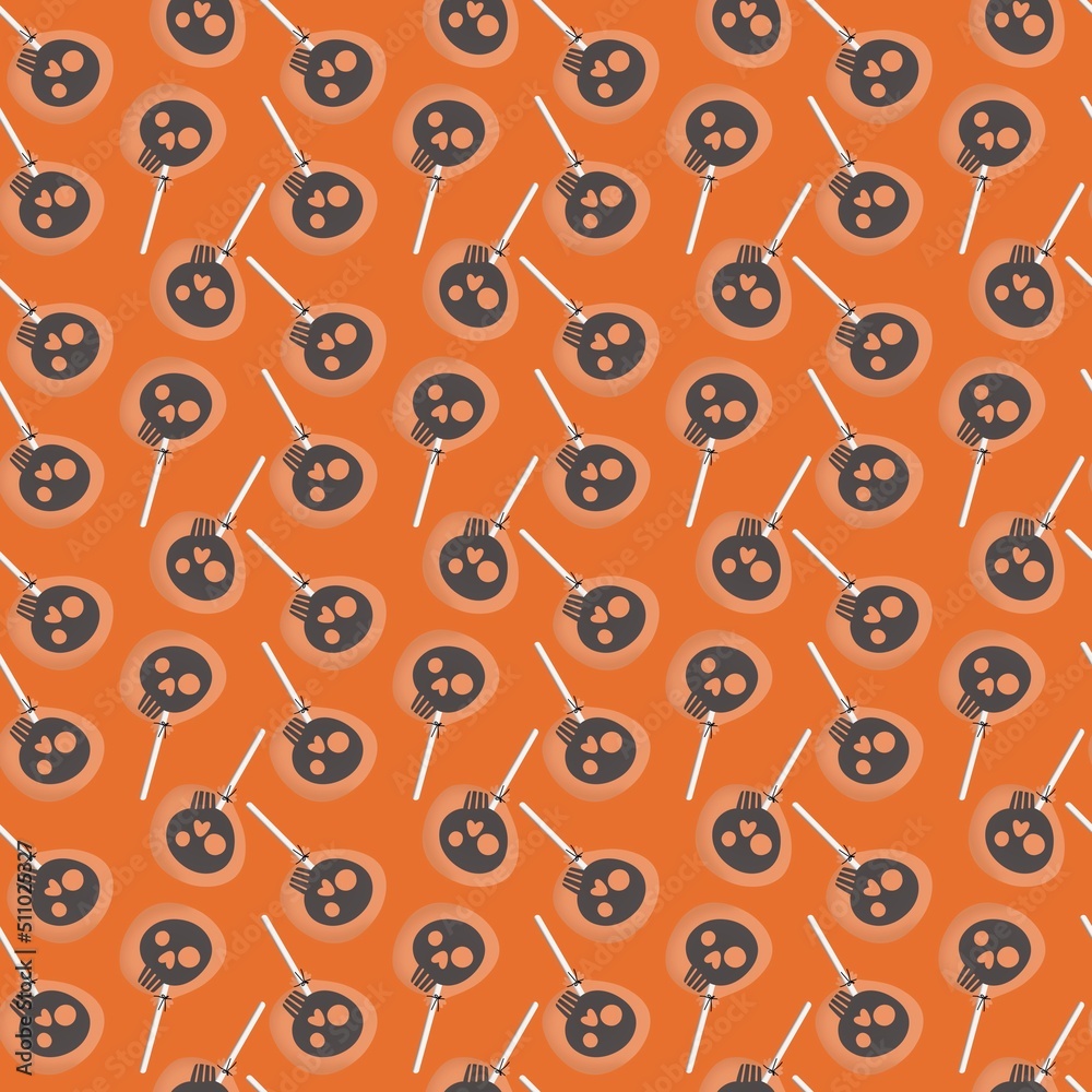 Halloween candy seamless sculls pattern for fabrics and textiles and packaging and wrapping paper and hobbies Halloween candy seamless sculls pattern for fabrics and textiles and packaging and wrapping paper and hobbies