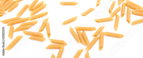 Dry pasta isolated on a white background.