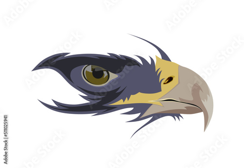 eagle eye in line art style vector