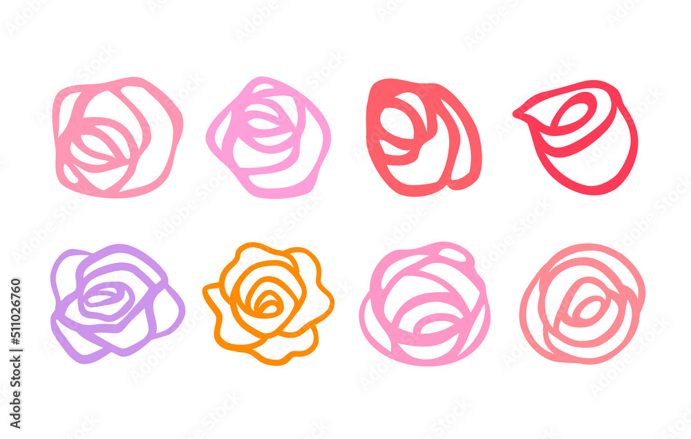 Abstract rose line art. Vector illustration Abstract rose line art. Vector illustration