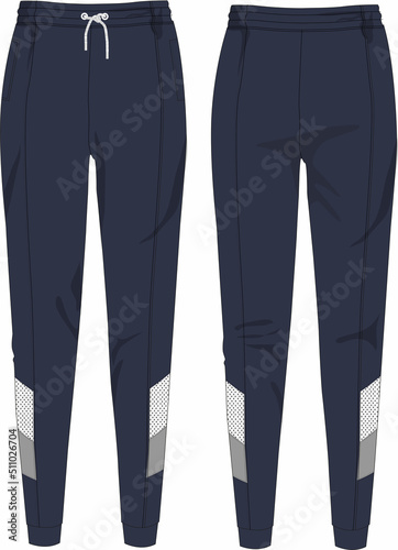 Colour block mesh jogger vector file.