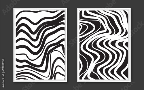 Hallucination. Optical illusion. Twisted illustration. Abstract futuristic background of stripes. Dynamic wave. Vector.
