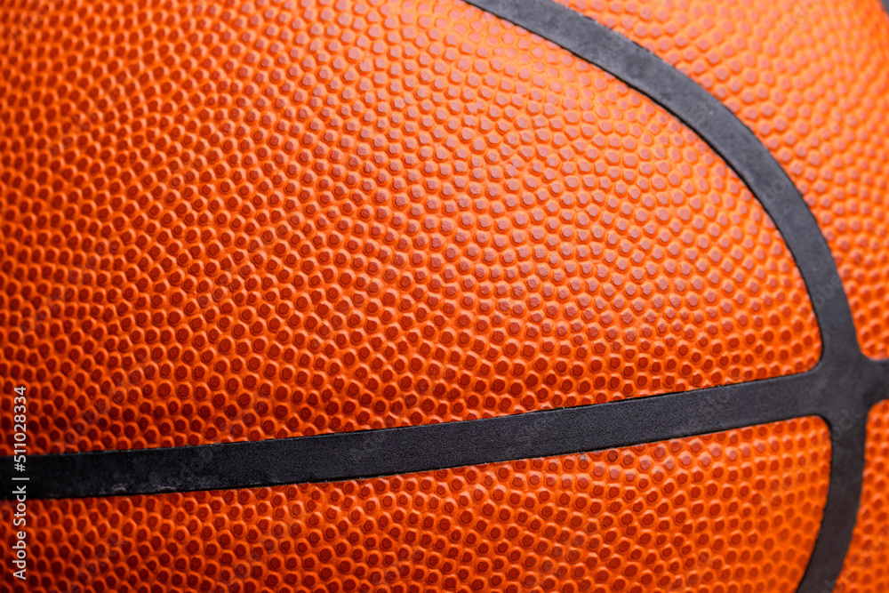 Obraz premium Texture of basketball skin close up