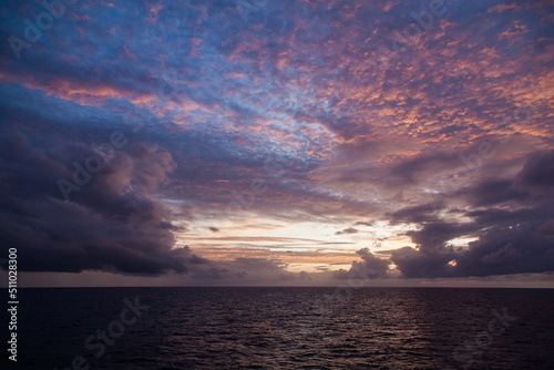 Sky in the ocean after sunset.
