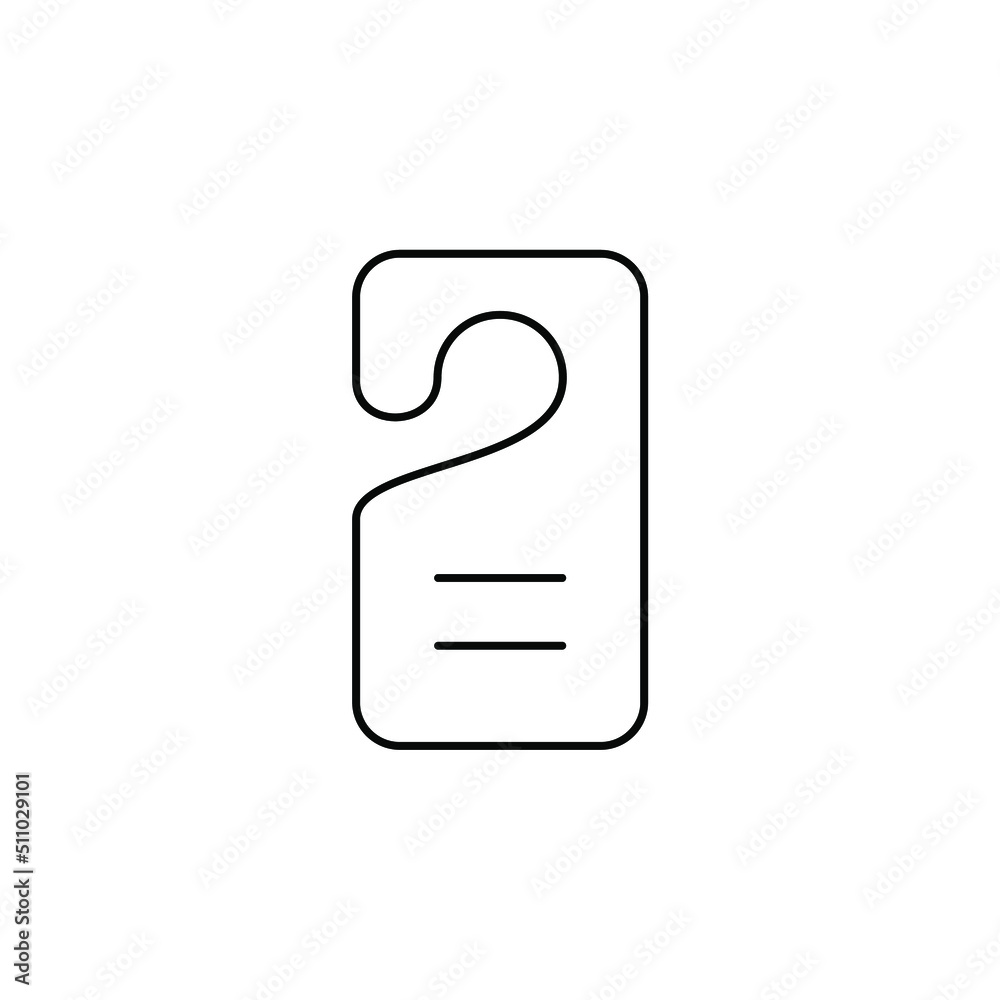 Door Hanger, Hotel Thin Line Icon Vector Illustration Logo Template. Suitable For Many Purposes. Door Hanger, Hotel Thin Line Icon Vector Illustration Logo Template. Suitable For Many Purposes.