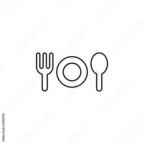 Restaurant, Food, Kitchen Thin Line Icon Vector Illustration Logo Template. Suitable For Many Purposes.