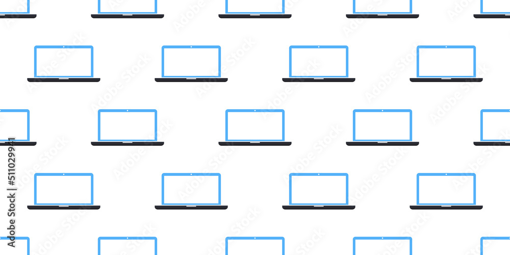 Lots of Simple Minimalist Laptops - Seamless Pattern on White Background Design, Texture for IT, Web and Technology - Illustration in Editable Vector Format Lots of Simple Minimalist Laptops - Seamless Pattern on White Background Design, Texture for IT, Web and Technology - Illustration in Editable Vector Format