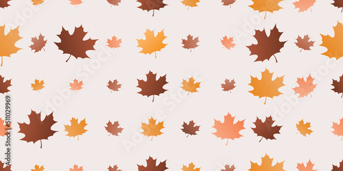 Retro Style Autumn Leaf Pattern Background Design, Rows of Many Colorful Fallen Leaves, Texture, Wallpaper Template for Web in Editable Vector Format © bagotaj