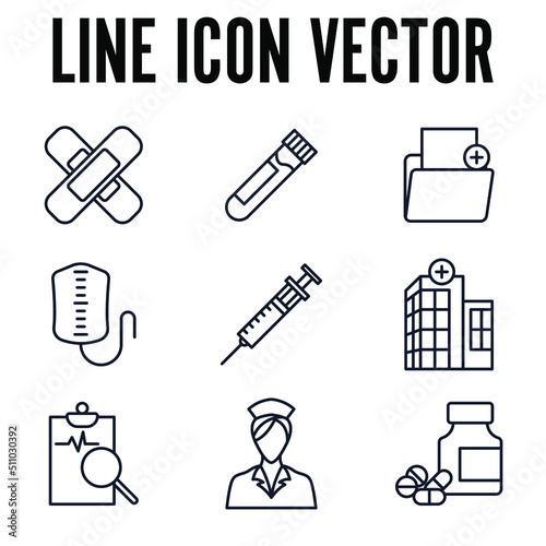 Medicine and Health set icon symbol template for graphic and web design collection logo vector illustration