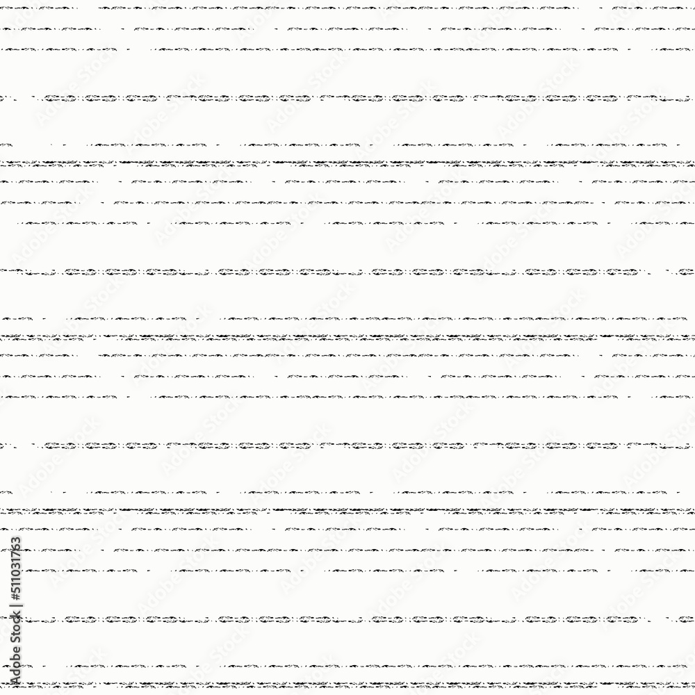 Abstract vector background with glitch lines distortion. Seamless noise texture monchrome backdrop. Brushstroke black and white horizontal linear style fine broken lines. Irregular repeat. For print