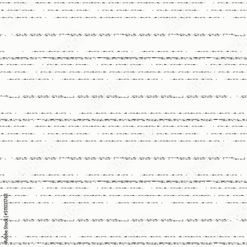 Abstract vector background with glitch lines distortion. Seamless noise texture monchrome backdrop. Brushstroke black and white horizontal linear style fine broken lines. Irregular repeat. For print