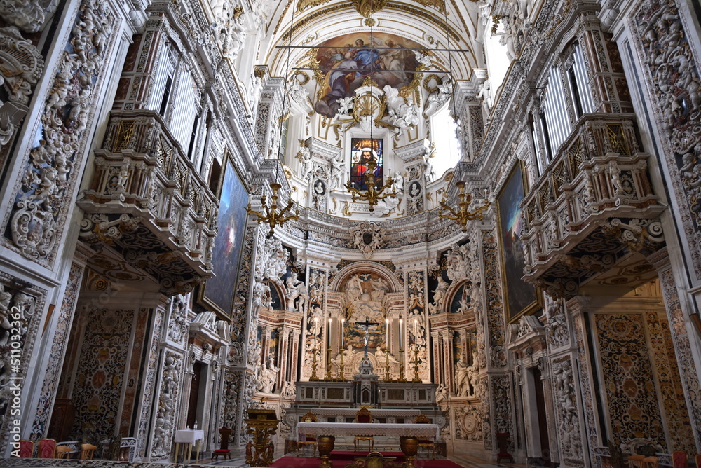 Nef baroque à Palerme. Sicile